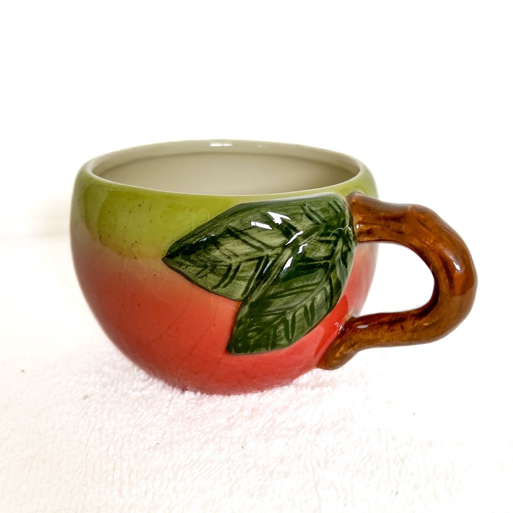 Russ Berrie, Apple Shapped, Cider, Coffee Mug, vintage, farmhouse